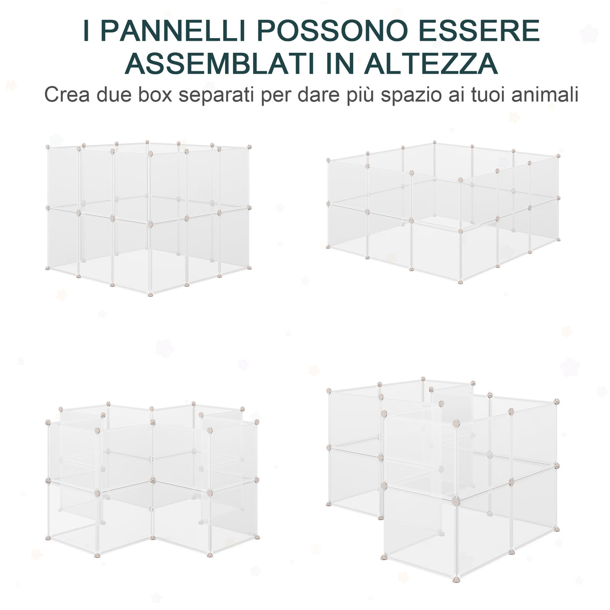 easycomfort easycomfort recinto per conigli cuccioli e piccoli animali modulabile in metallo e pp 12 pannelli da 35x45cm bianco