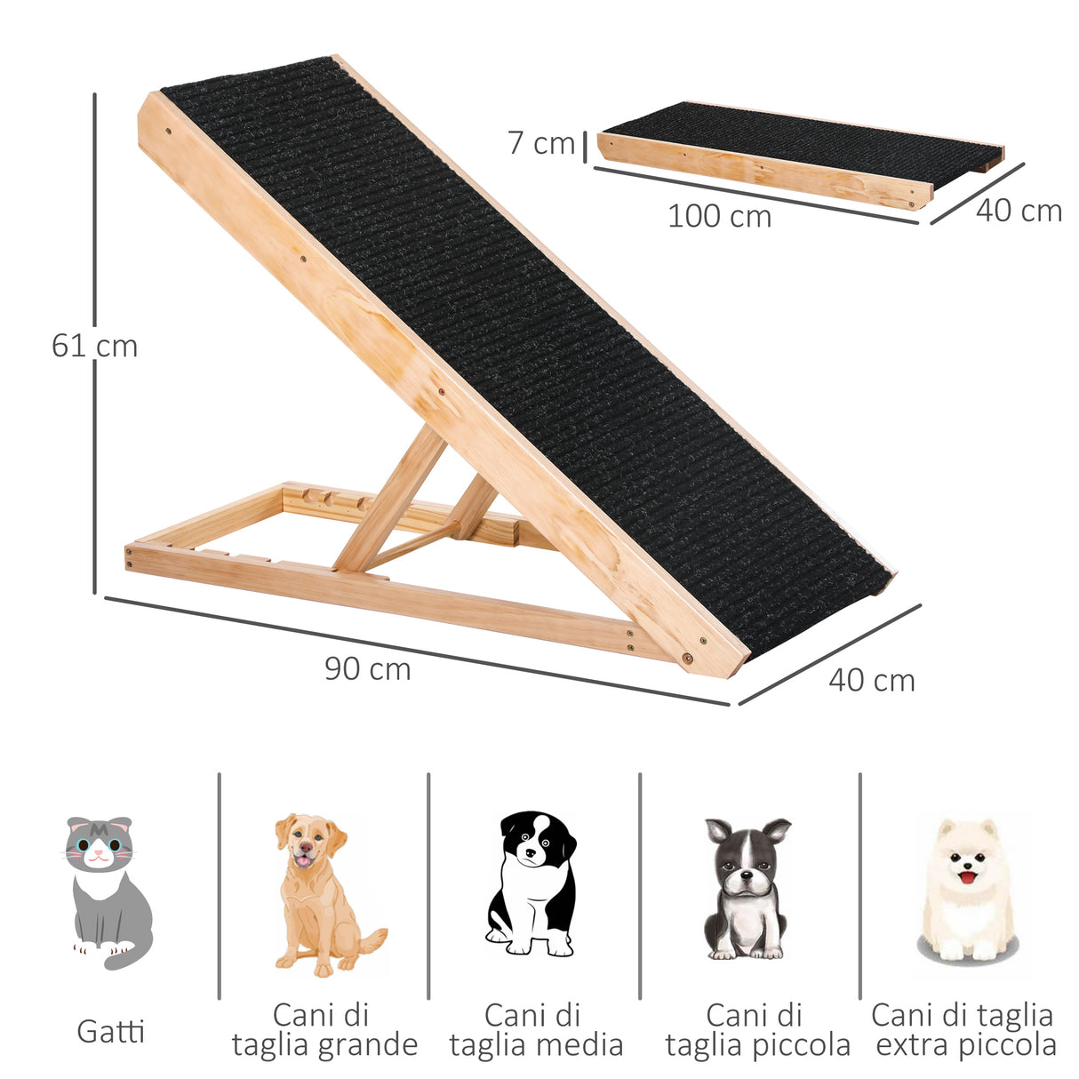 easycomfort easycomfort rampa per cani e gatti fino 75kg pieghevole antiscivolo e regolabile