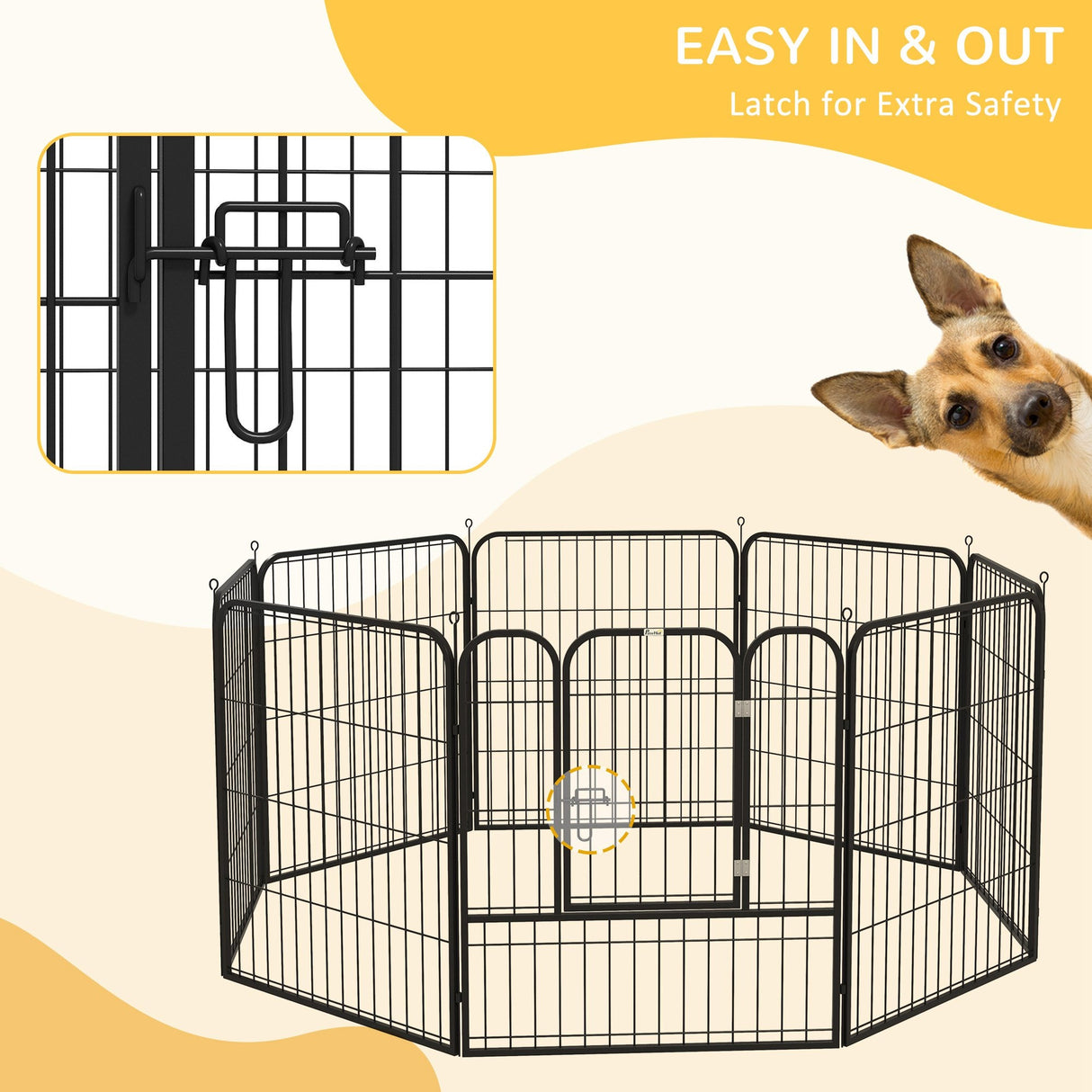 easycomfort easycomfort recinto modulare cuccioli cani per cani da interno ed esterno in metallo e acciaio 8 pannelli 79x79cm