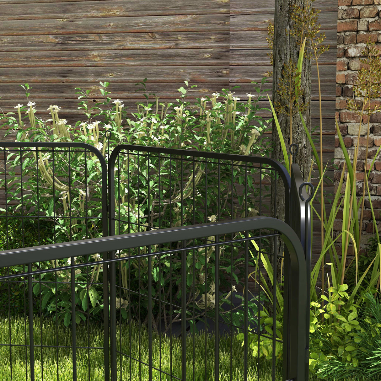 easycomfort easycomfort recinto modulare cuccioli cani per cani da interno ed esterno in metallo e acciaio 8 pannelli 79x79cm