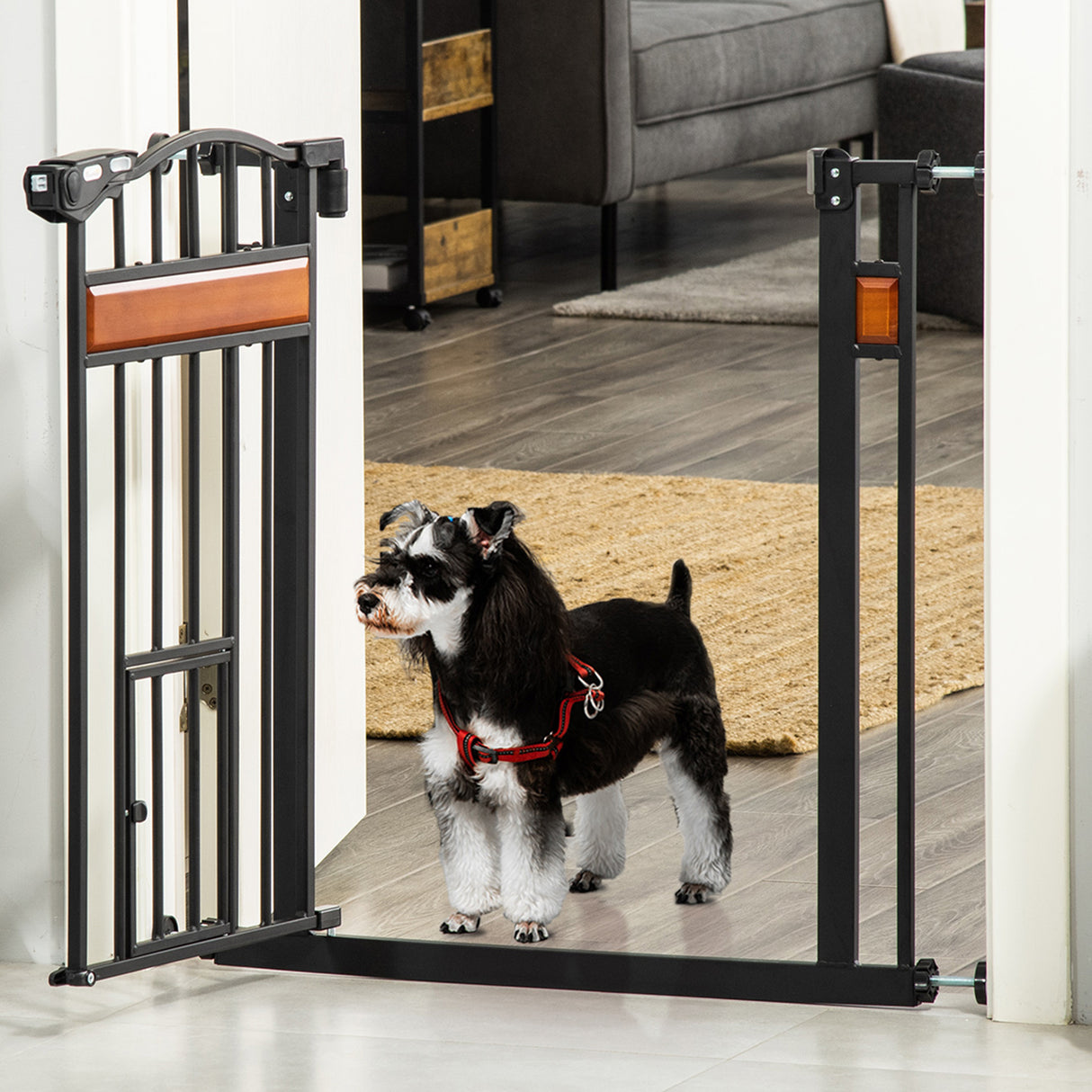 easycomfort easycomfort cancellino per cani con fissaggio a pressione estensibile da 74 80cm con chiusura automatica nero