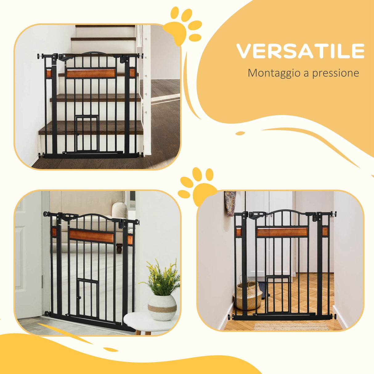 easycomfort easycomfort cancellino per cani con fissaggio a pressione estensibile da 74 80cm con chiusura automatica nero