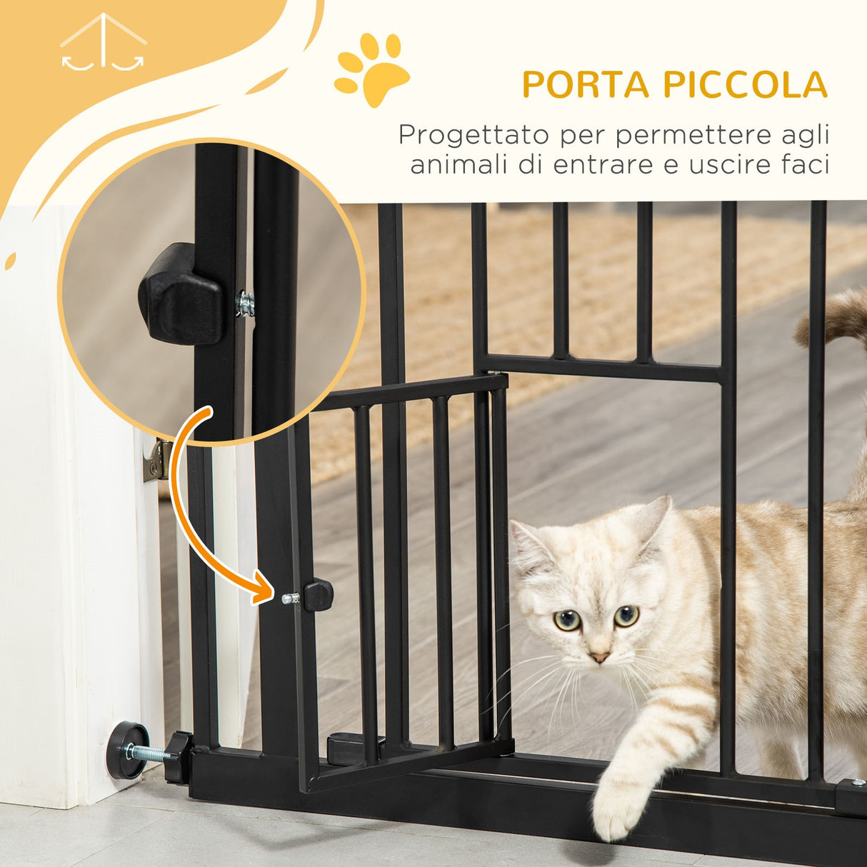 easycomfort easycomfort cancelletto per cani con fissaggio a pressione estensibile da 74 80cm con chiusura automatica nero