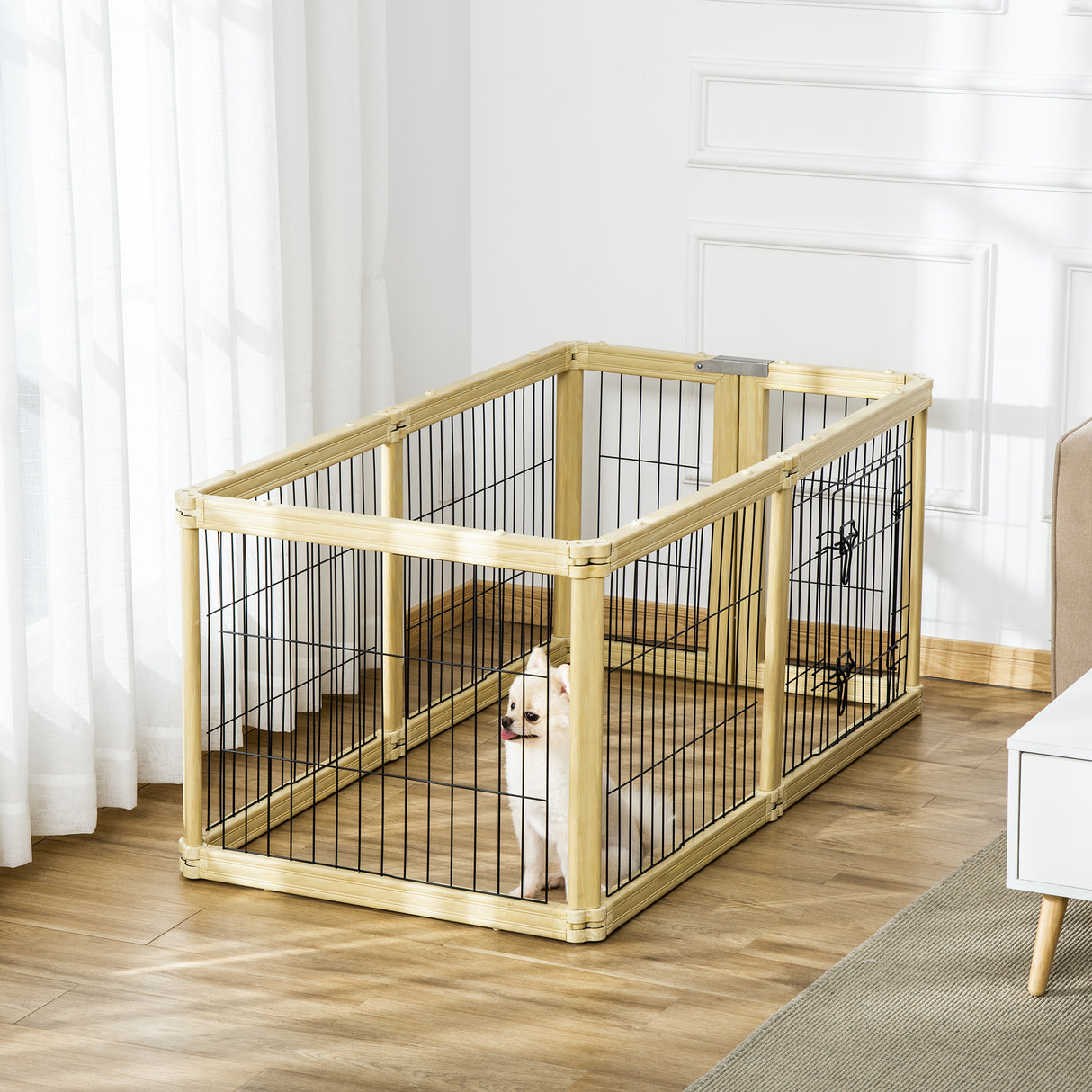 easycomfort easycomfort box per cani recinto per animali 6 pannelli con porta e doppi fermi 70x62cm