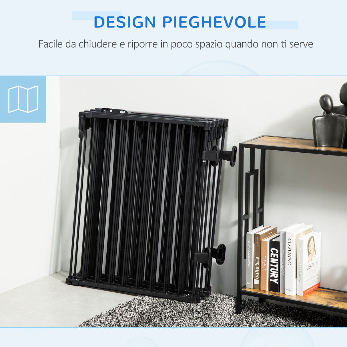 easycomfort easycomfort cancelletto di sicurezza pieghevole 8 sezioni cancellino barriera per cani in acciaio nero