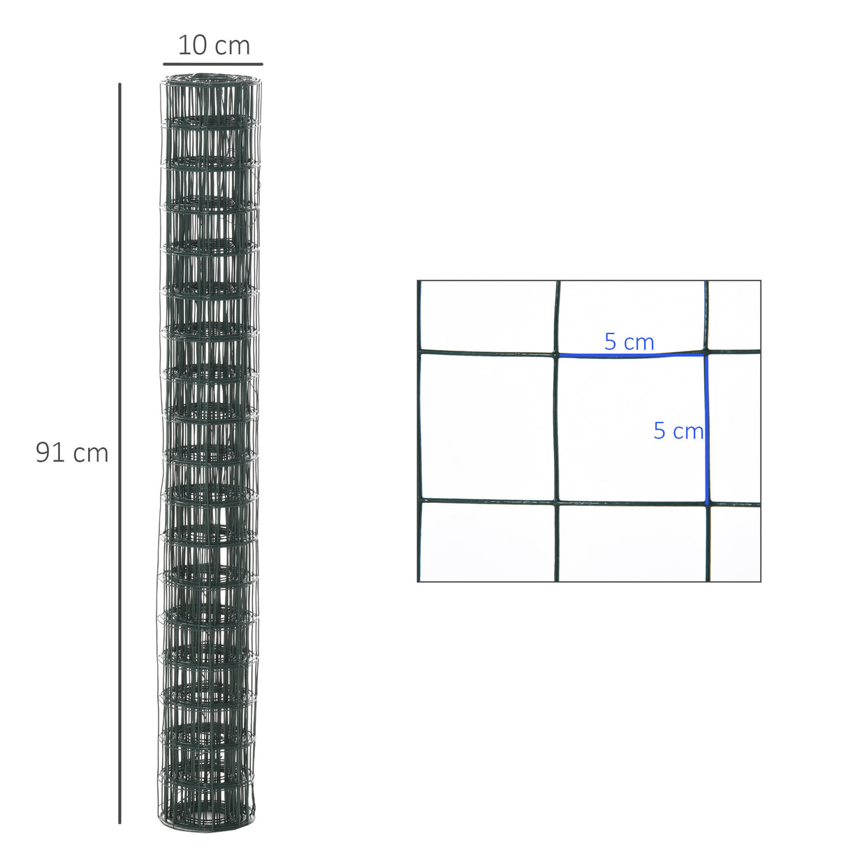 easycomfort easycomfort rete metallica da giardino con rivestimento in pvc per recinzioni da esterno 500x91cm verde