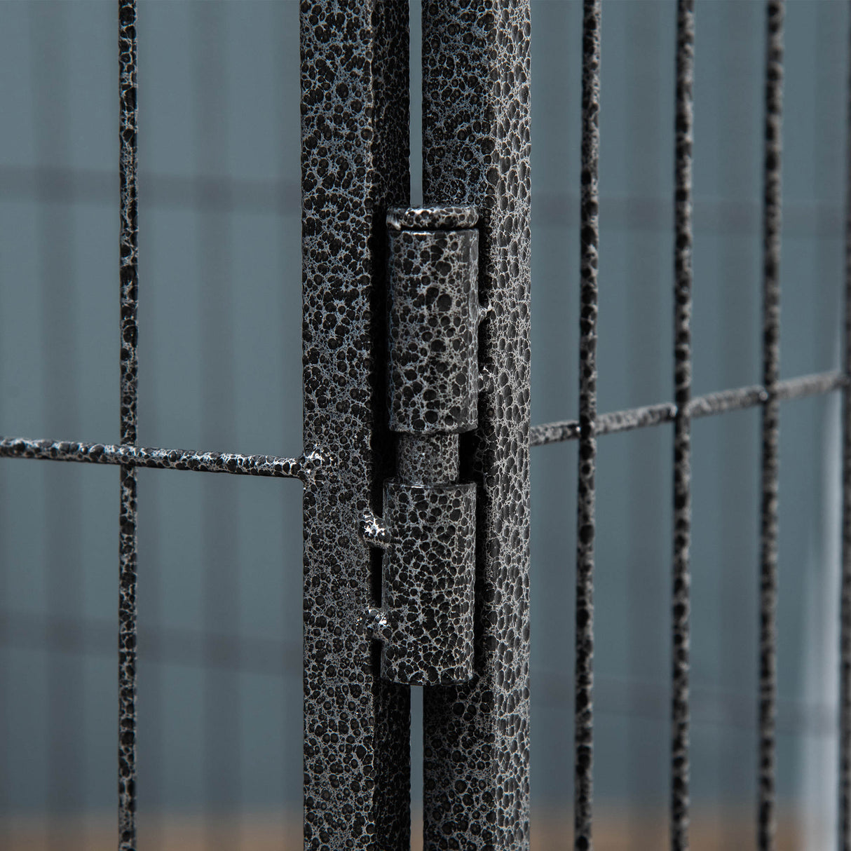 easycomfort easycomfort box per cani recinzione in metallo per animali con 4 pannelli porta con doppio blocco e vassoio sul fondo 109x74x71cm grigio