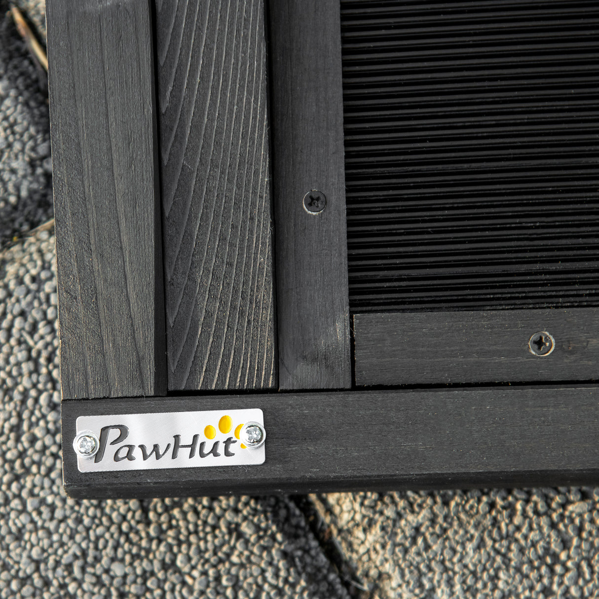 easycomfort easycomfort rampa per cani pieghevole antiscivolo in legno con maniglia laterale 43x165x6 5 cm nero