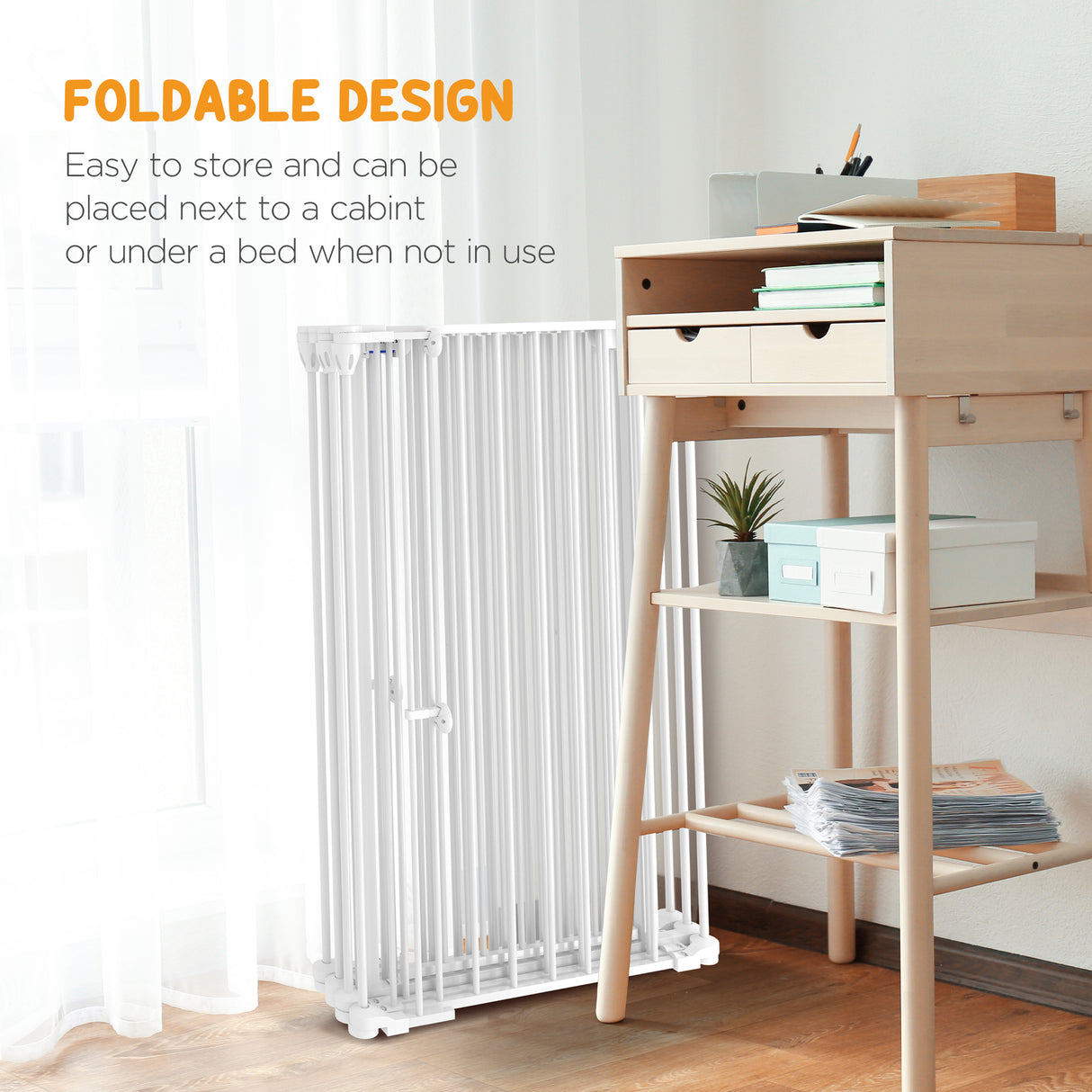 easycomfort easycomfort cancellino per cani di taglia media pieghevole a 6 pannelli in acciaio e plastica 123x102x100 cm bianco