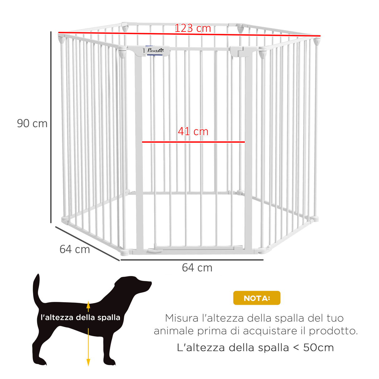 easycomfort easycomfort cancellino per cani taglia media pieghevole e modulabile in metallo e plastica 123x102x90 cm bianco