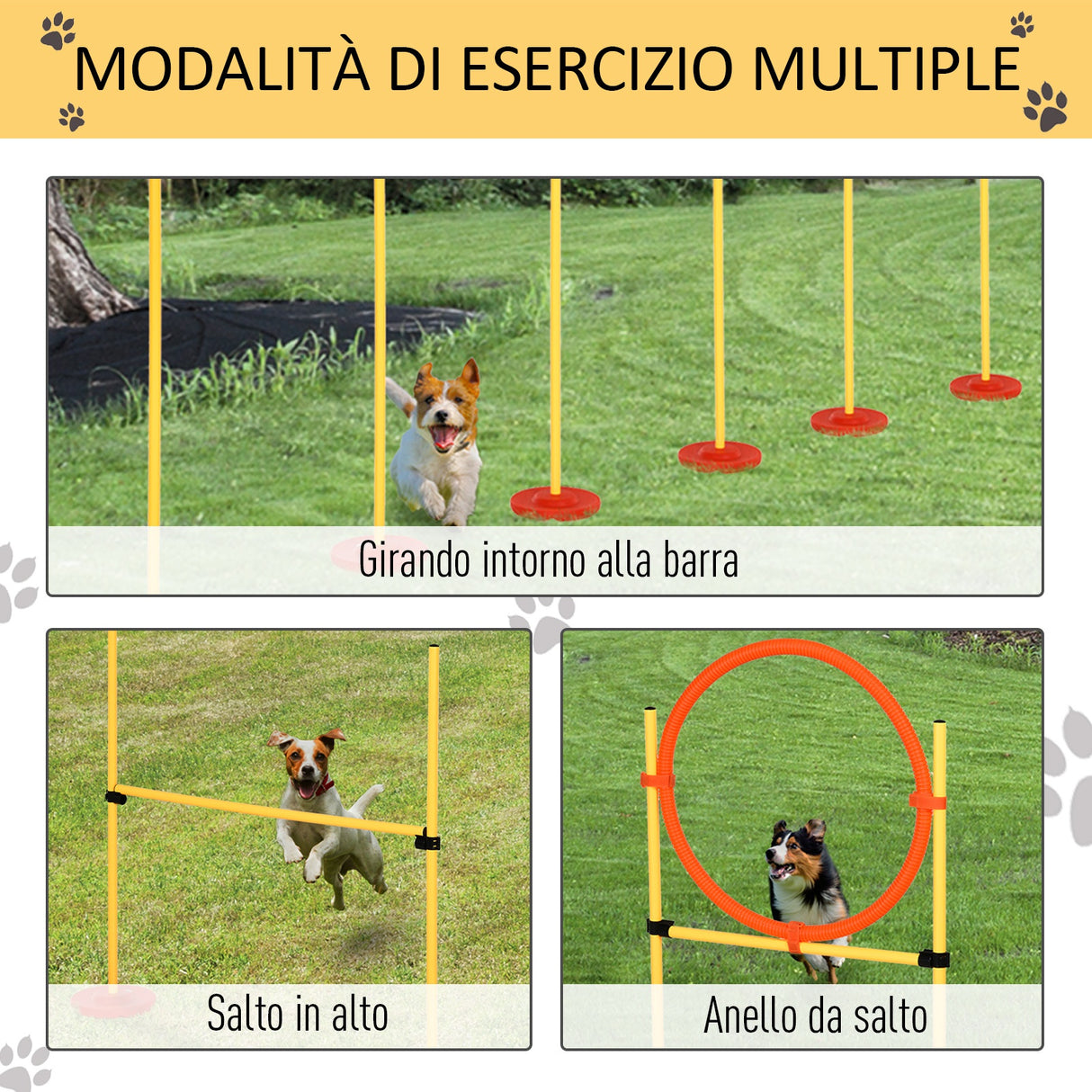 easycomfort easycomfort set agility dog con paletti ed anello regolabile per addestramento cani ean 8054111844772