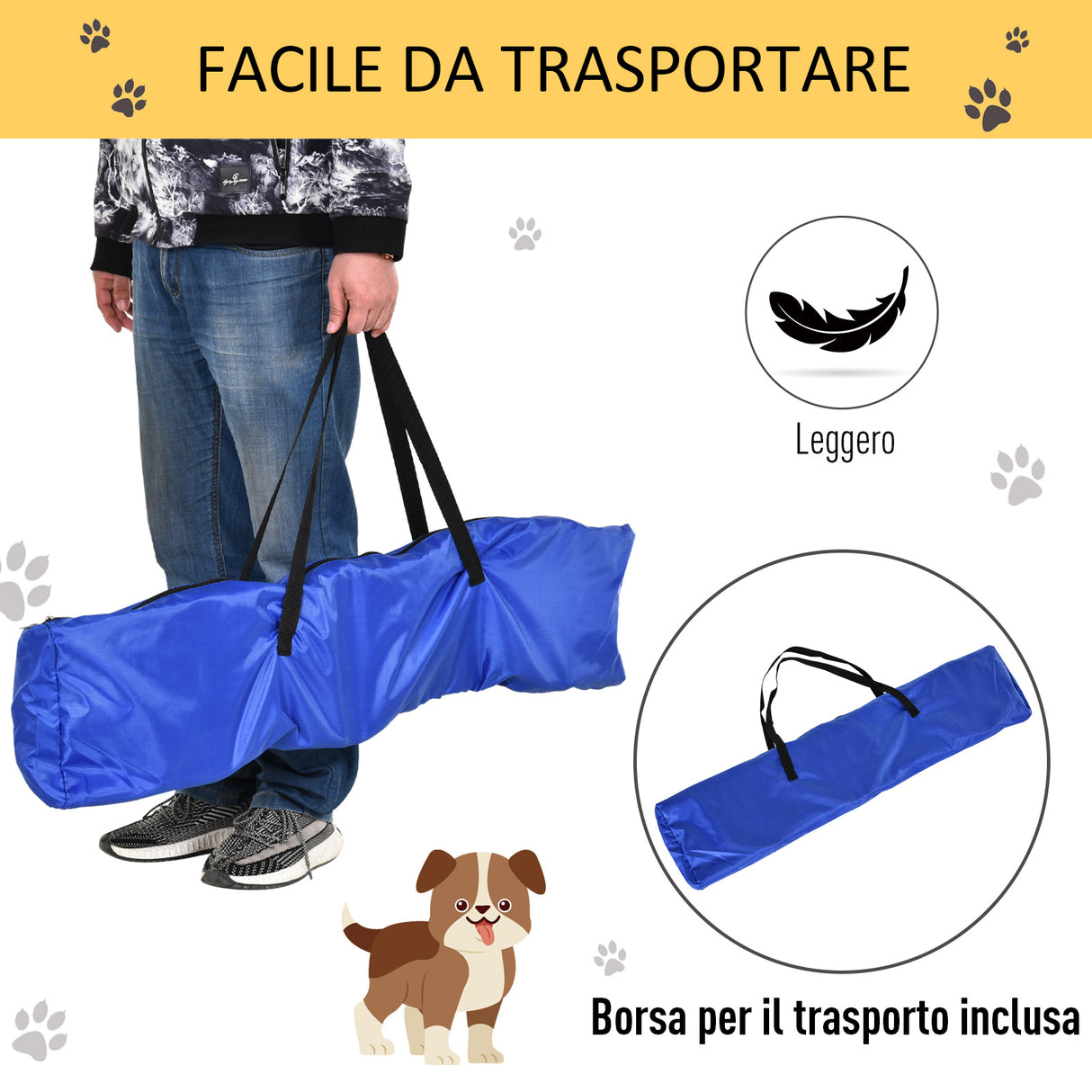 easycomfort easycomfort set agility dog con paletti ed anello regolabile per addestramento cani ean 8054111844772