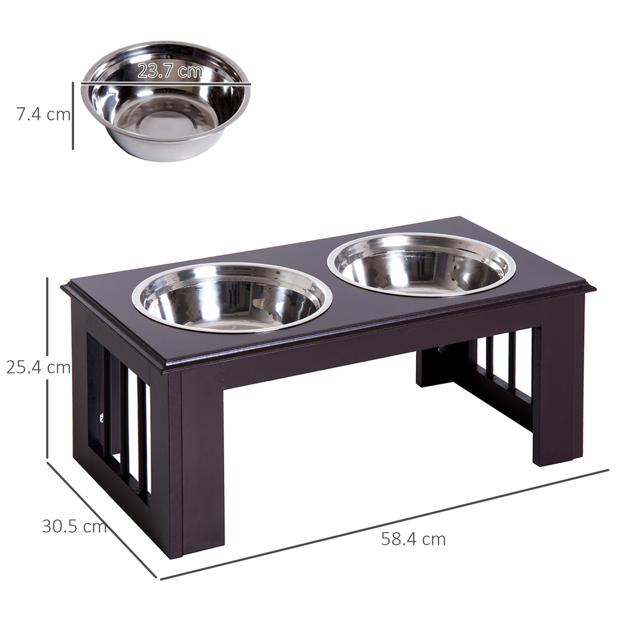 easycomfort easycomfort doppia ciotola rialzata per cani in acciaio inox e mdf 58.4x 30.5x 25.4cm ean 8054111841269