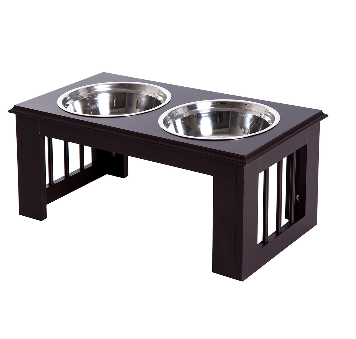 easycomfort easycomfort doppia ciotola rialzata per cani in acciaio inox e mdf 58.4x 30.5x 25.4cm ean 8054111841269