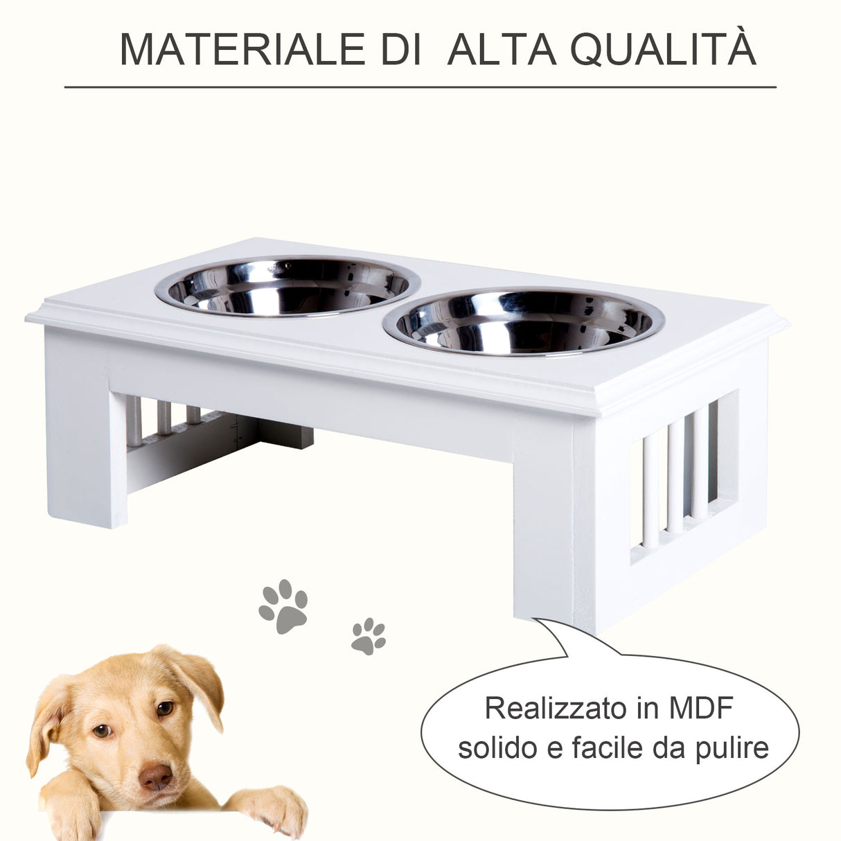 easycomfort easycomfort ciotola rialzata per cani in acciaio inossidabile 2 piatti 44x24x15cm ean 8054111840385