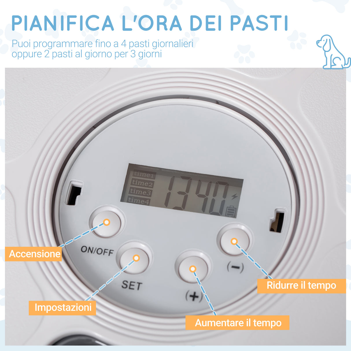 easycomfort easycomfort distributore automatico cibo cani e gatti pasti ciotole con timer e display led a batterie
