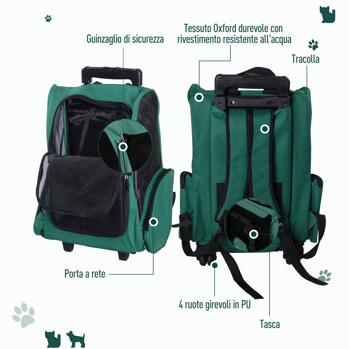 easycomfort easycomfort trolley zaino trasportino per animali domestici verde ean 8054111842525