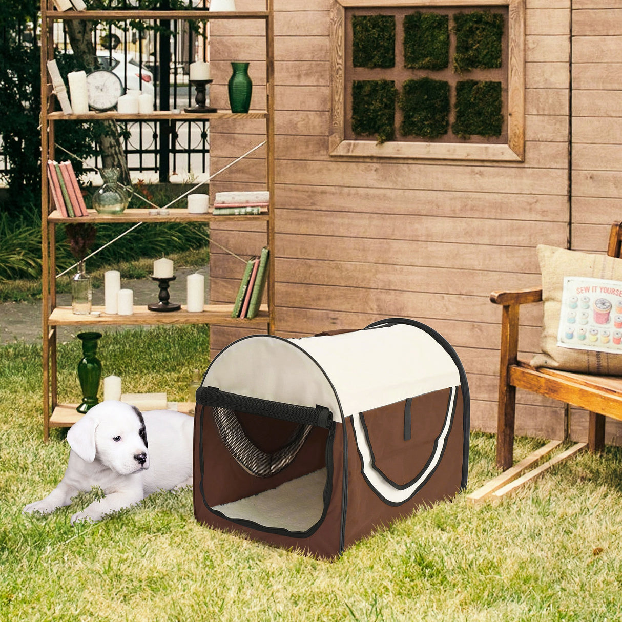 easycomfort easycomfort trasportino per cani e gatti pieghevole caffe 61x46x51cm ean 8054111844369