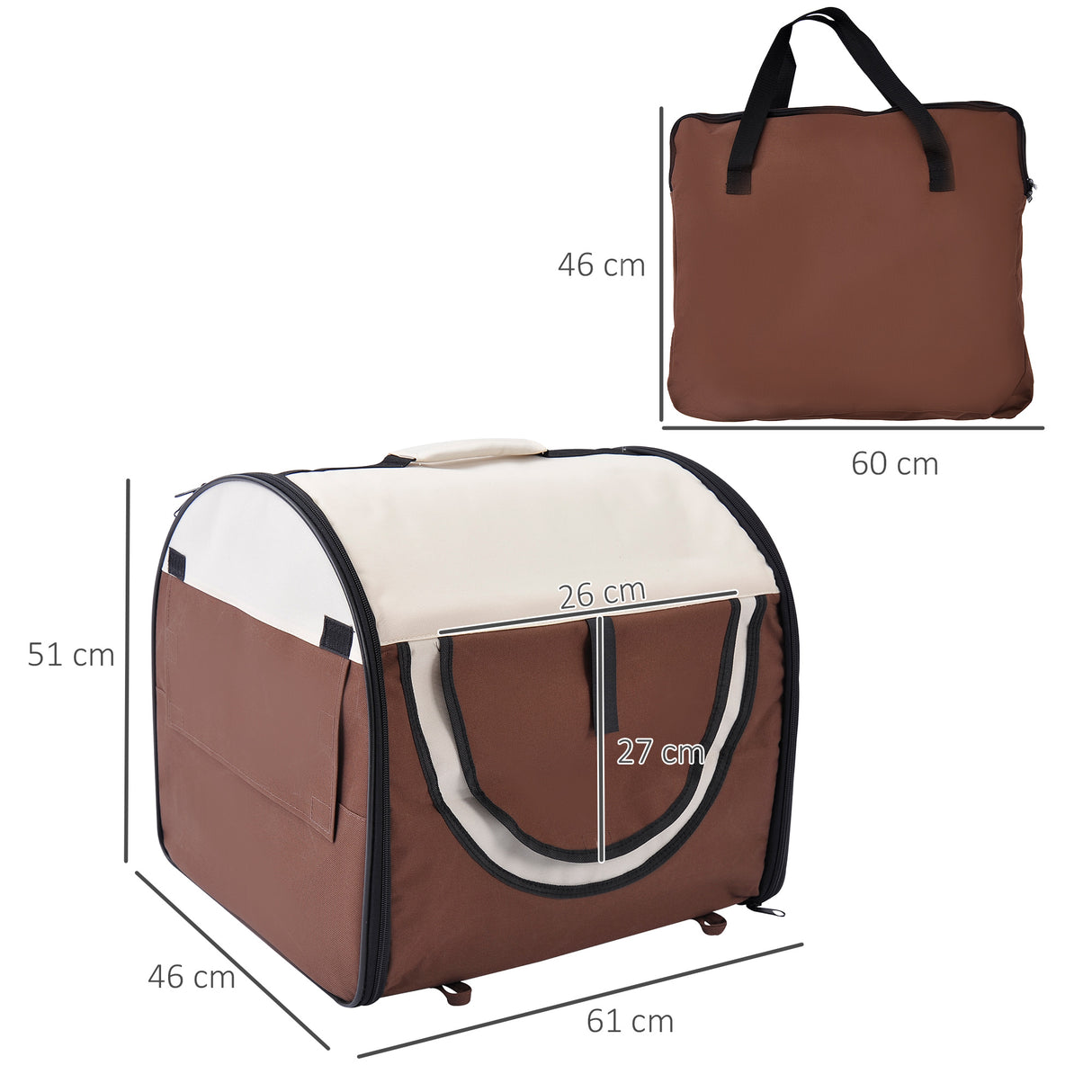 easycomfort easycomfort trasportino per cani e gatti pieghevole caffe 61x46x51cm ean 8054111844369