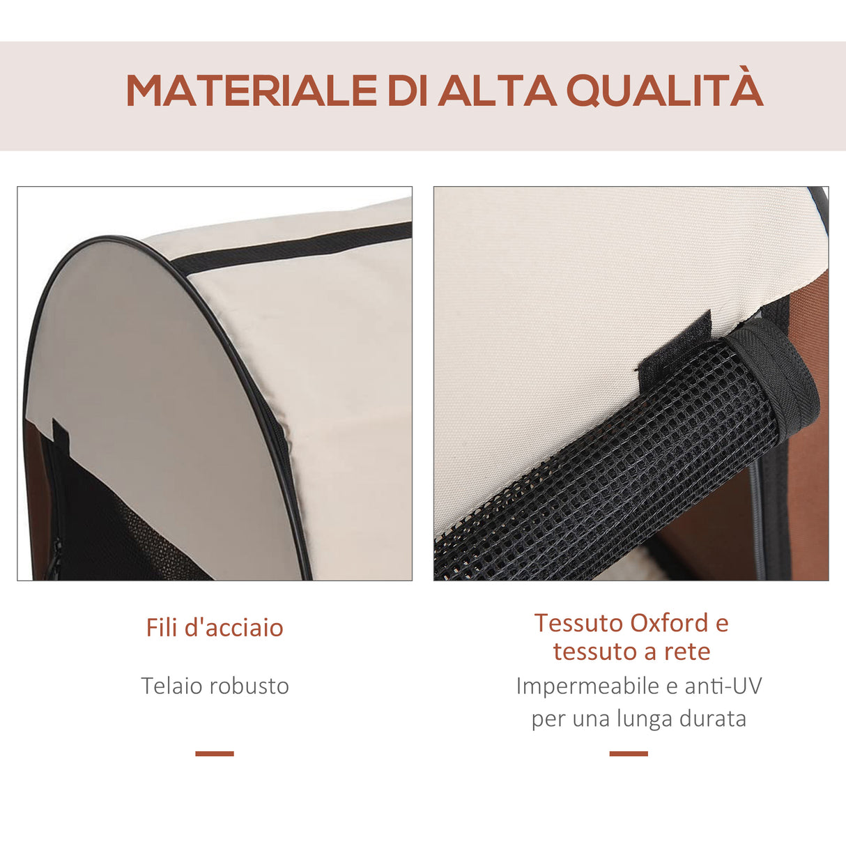 easycomfort easycomfort trasportino per cani e gatti pieghevole caffe 61x46x51cm ean 8054111844369