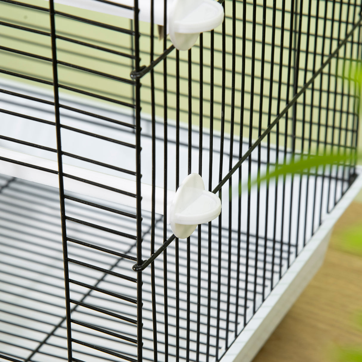 easycomfort easycomfort gabbia per uccelli in metallo con maniglia vassoio estraibile pioli e altalena 39x33x47cm bianco