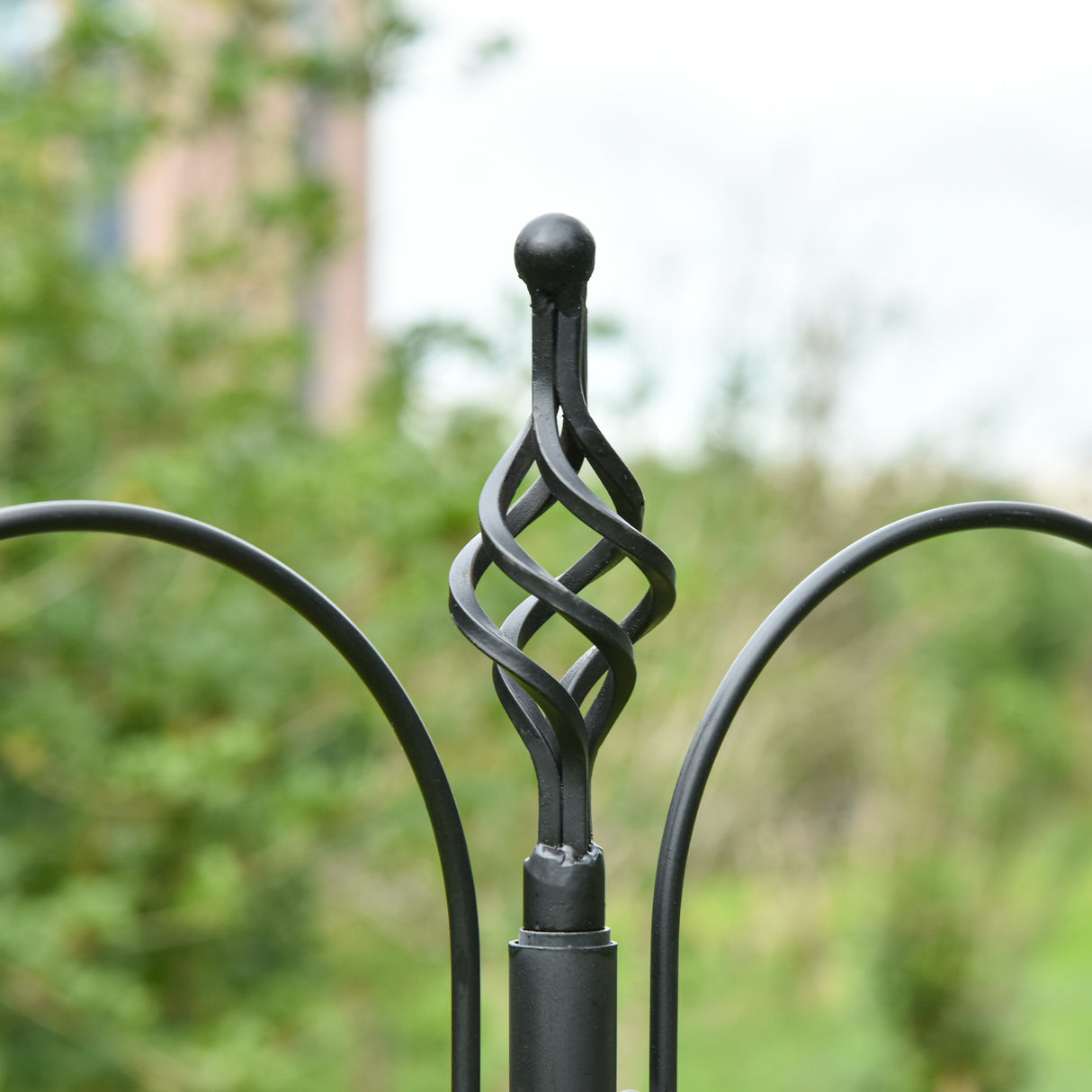 easycomfort easycomfort mangiatoia per uccelli a 4 ganci con vassoi e 3 alimentatori diversi in acciaio 54 5x54 5x208cm nera