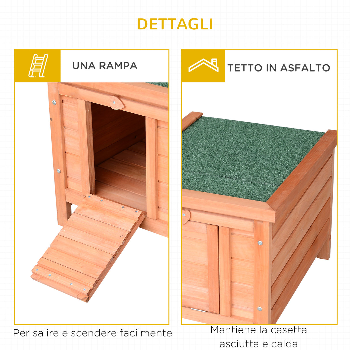 easycomfort easycomfort conigliera gabbia per piccoli animali con tetto apribile in legno 51x42x43 cm ean 8054111842624