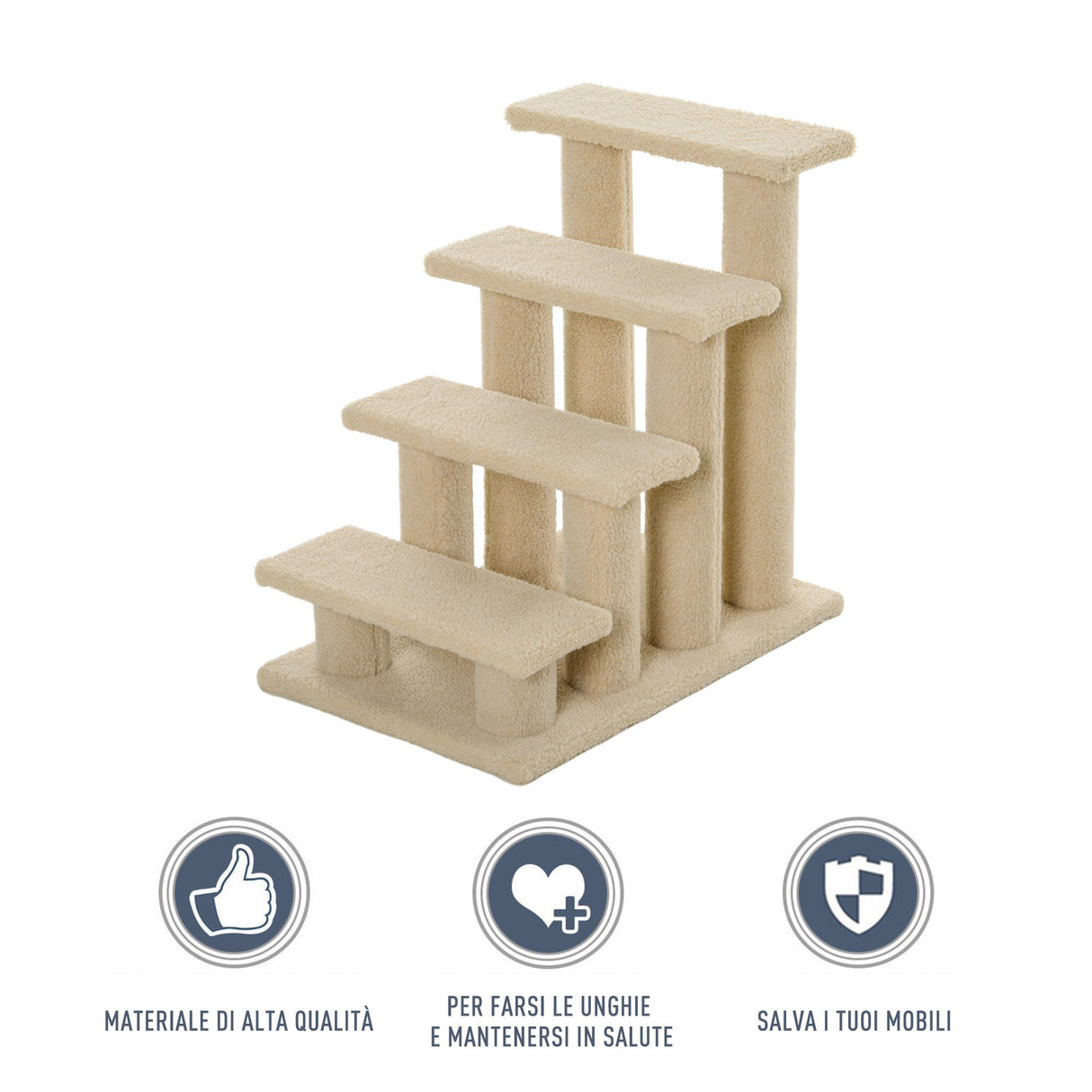 easycomfort easycomfort scaletta per animali domestici con 4 gradini e morbido rivestimento beige ean 8054111841795