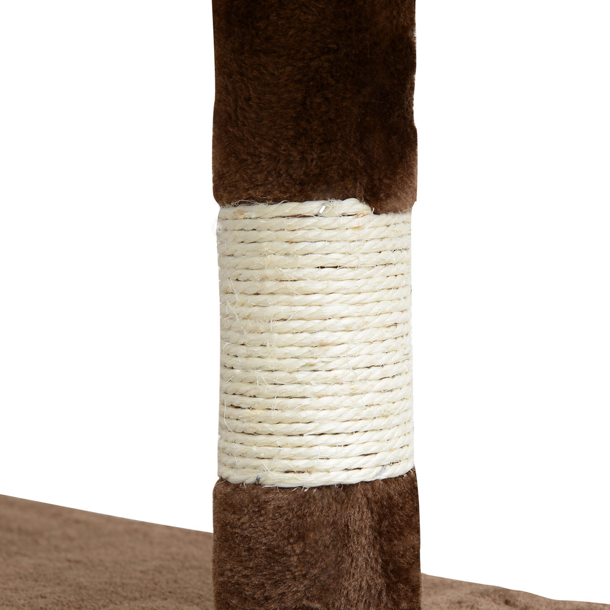 easycomfort easycomfort albero per gatti in peluche e sisal con cucce e pallina caffe e crema 50x50x132cm ean 8054111849043