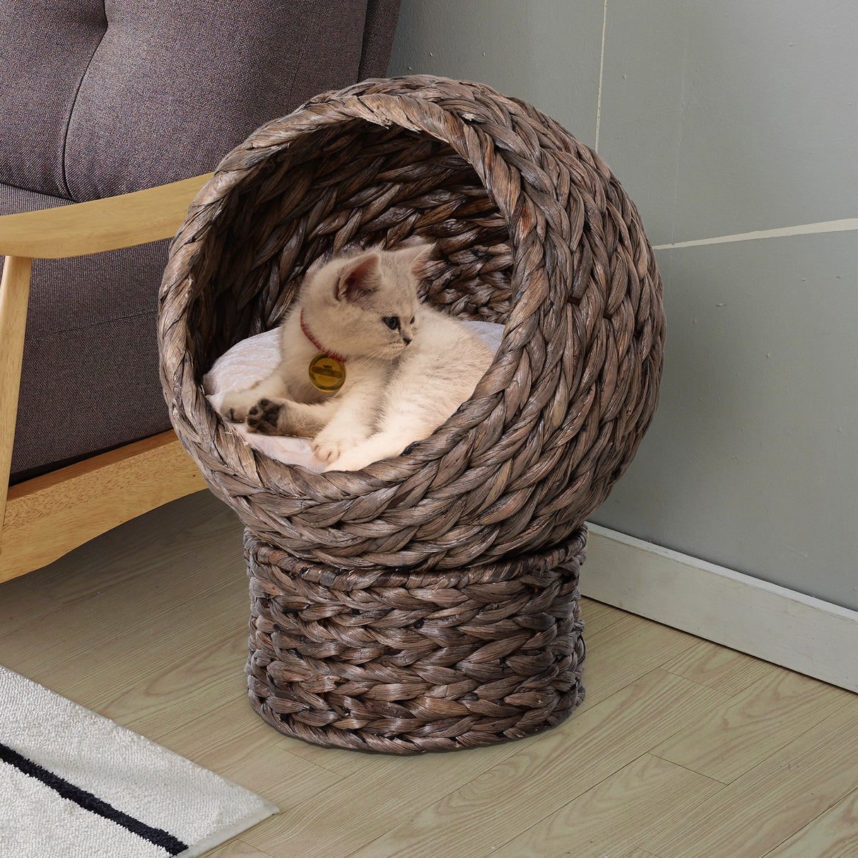 easycomfort easycomfort cuccia per gatti rialzata con cuscino materiale naturale 42x33x52cm beige ean 8054111845069