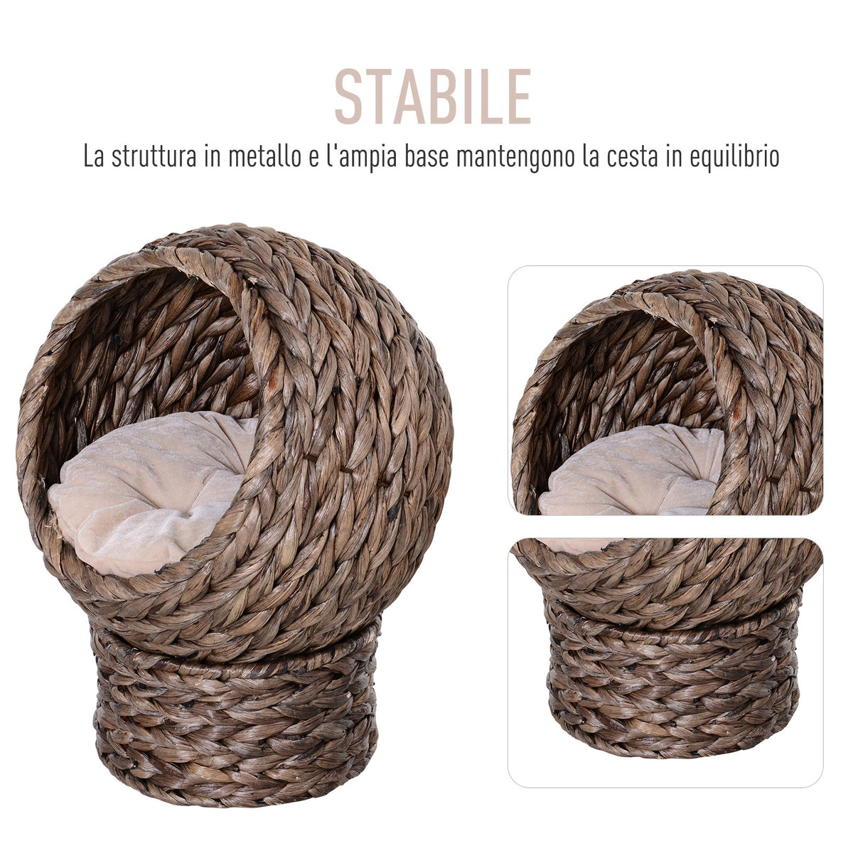 easycomfort easycomfort cuccia per gatti rialzata con cuscino materiale naturale 42x33x52cm beige ean 8054111845069