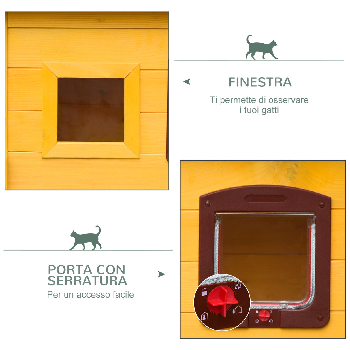 easycomfort easycomfort cuccia casetta per animali domestici in legno di abete 70x51.5x60cm ean 8054144136172