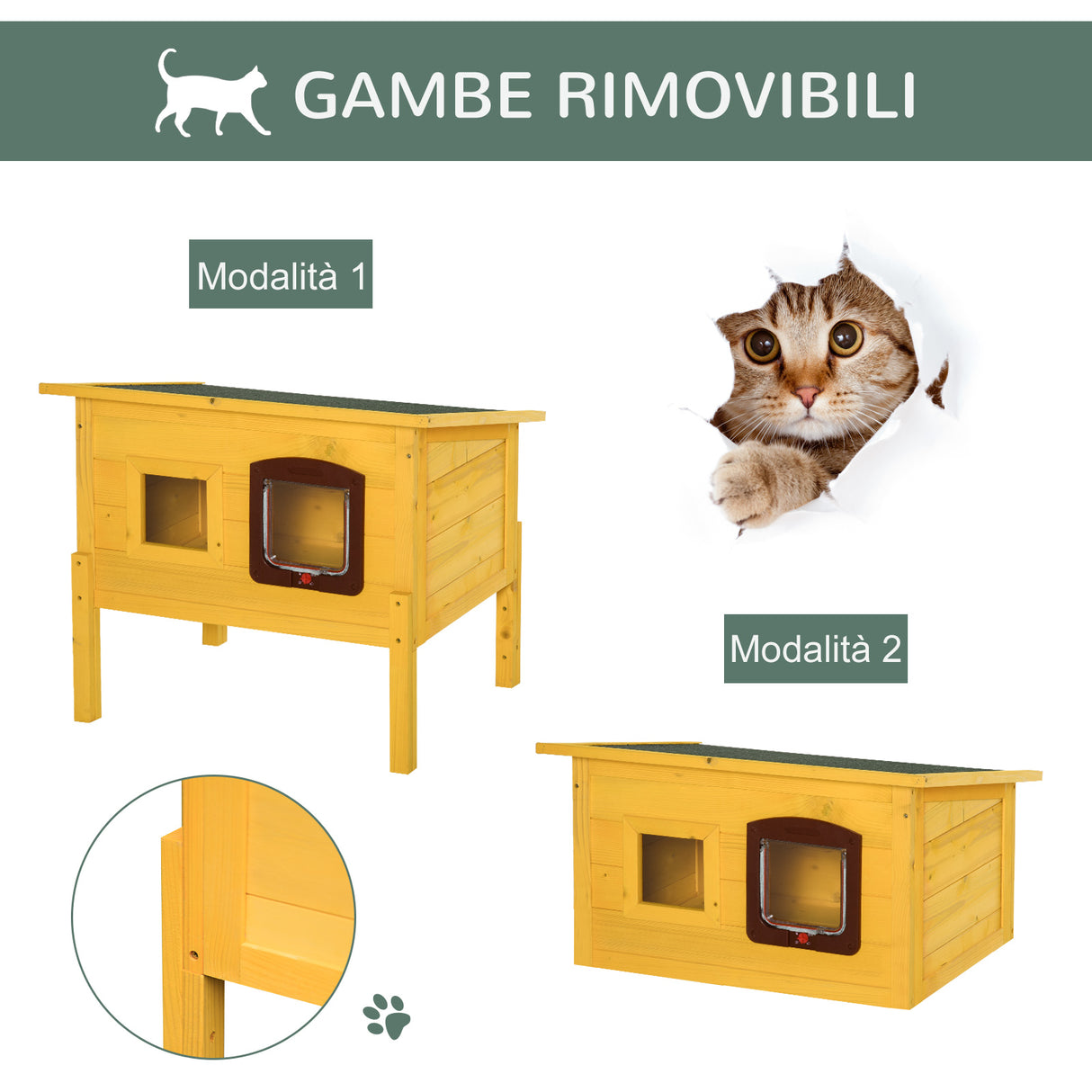 easycomfort easycomfort cuccia casetta per animali domestici in legno di abete 70x51.5x60cm ean 8054144136172