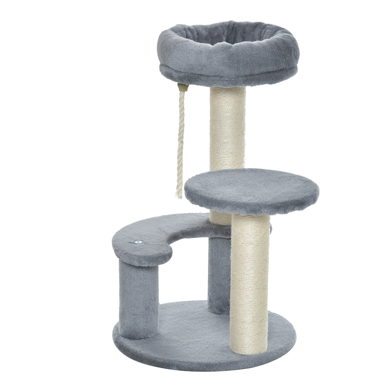 easycomfort easycomfort albero per gatti a 3 livelli in peluche sisal naturale grigio 40x65cm ean 8054111843539