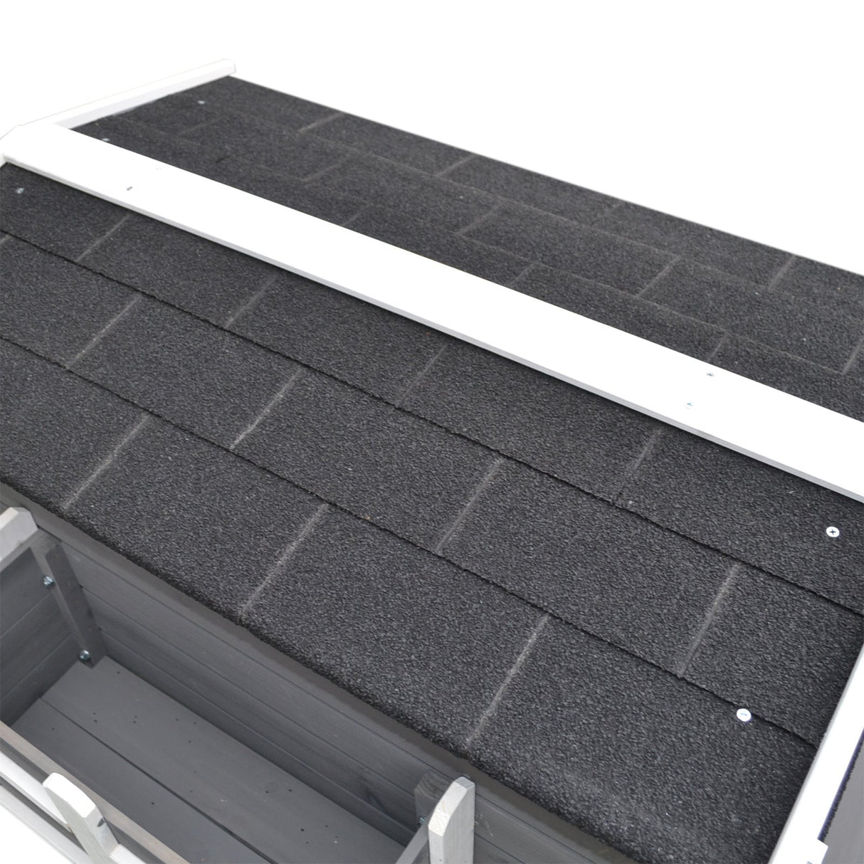 easycomfort easycomfort cuccia da esterno rialzata con balconcino e tetto impermeabile in legno grigio 83x66.5x74.7cm ean 8054144137926