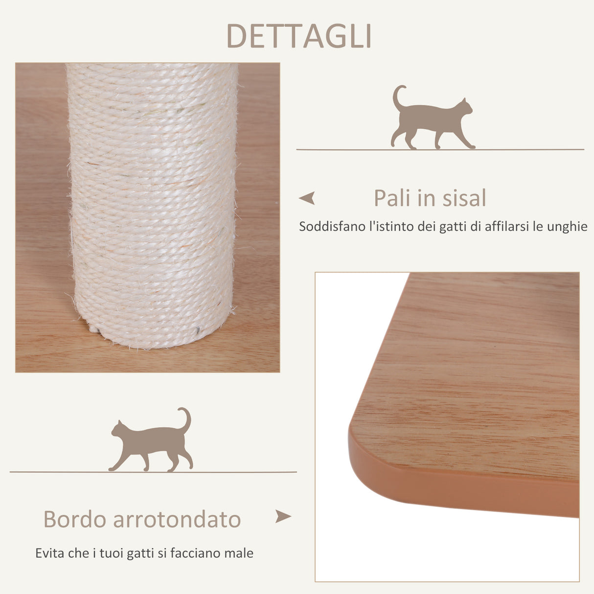 easycomfort easycomfort albero per gatti in sisal con cuccia piattaforme e giochi 60x40x120cm ean 8054144137506