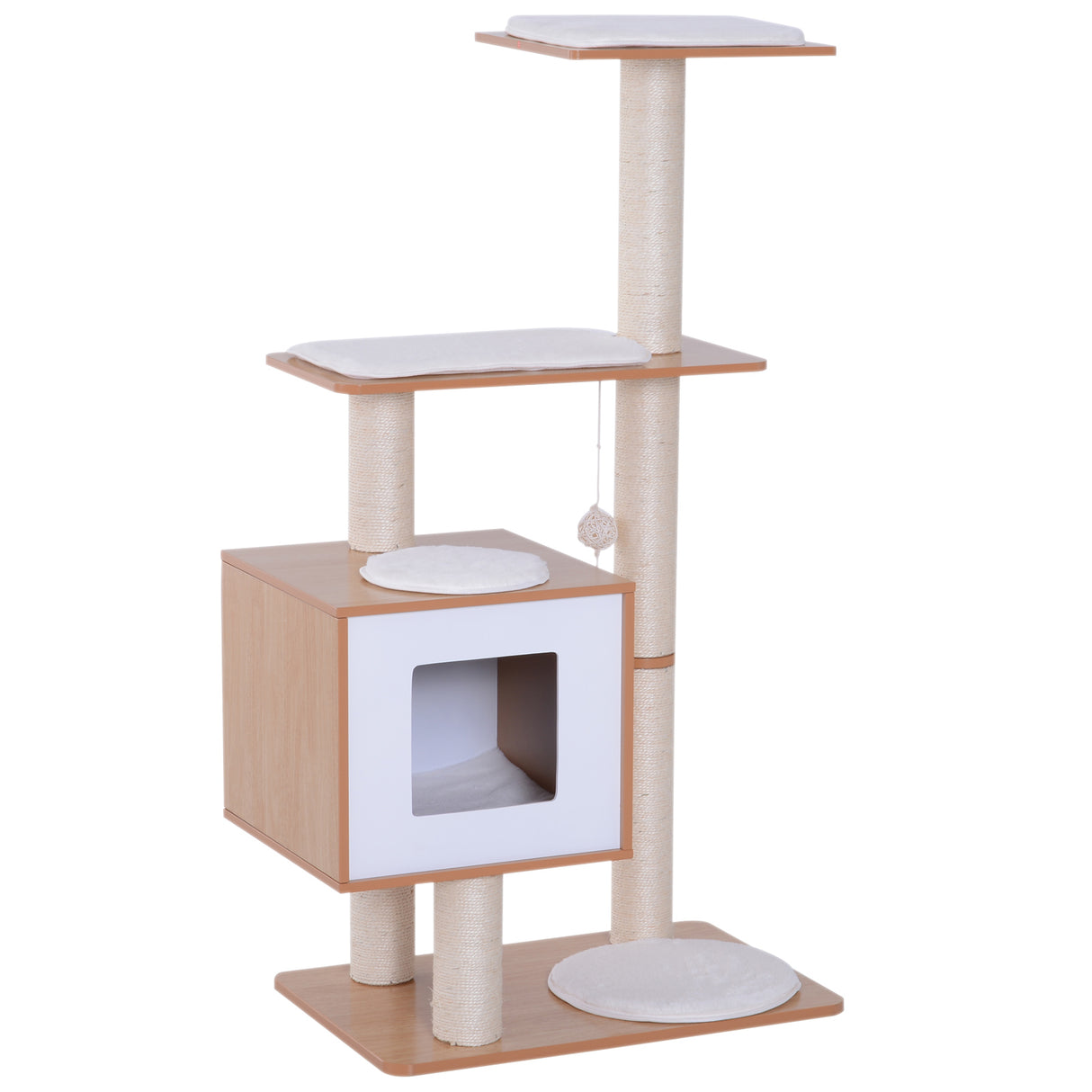 easycomfort easycomfort albero per gatti in sisal con cuccia piattaforme e giochi 60x40x120cm ean 8054144137506