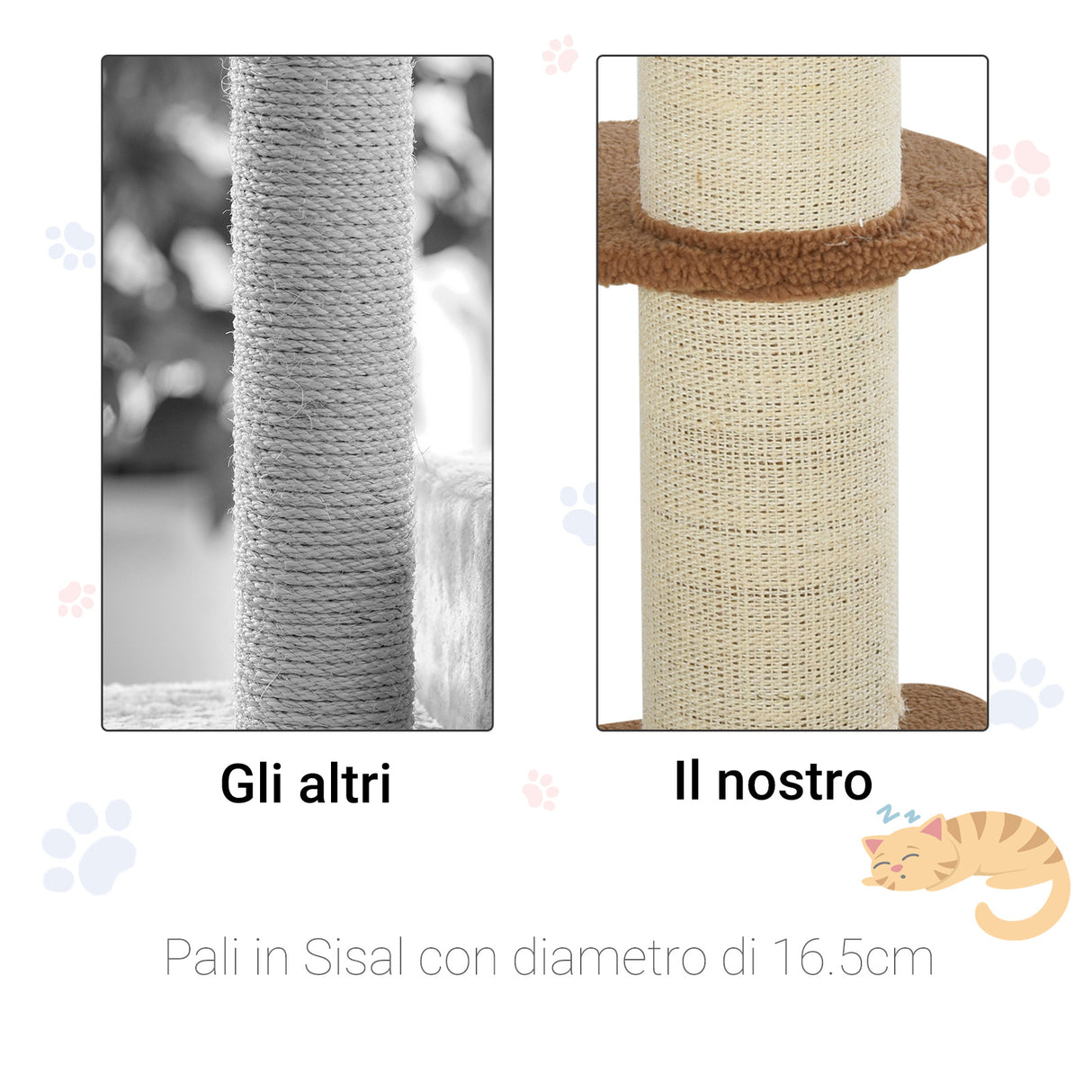 easycomfort easycomfort tiragraffi ad albero per gatti con cuccia cuscino rivestimento peluche e pali in corda sisal marrone