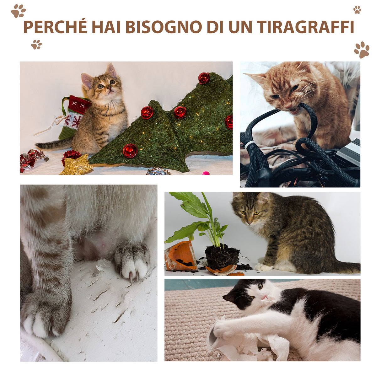 easycomfort easycomfort tiragraffi ad albero per gatti con cuccia cuscino rivestimento peluche e pali in corda sisal marrone