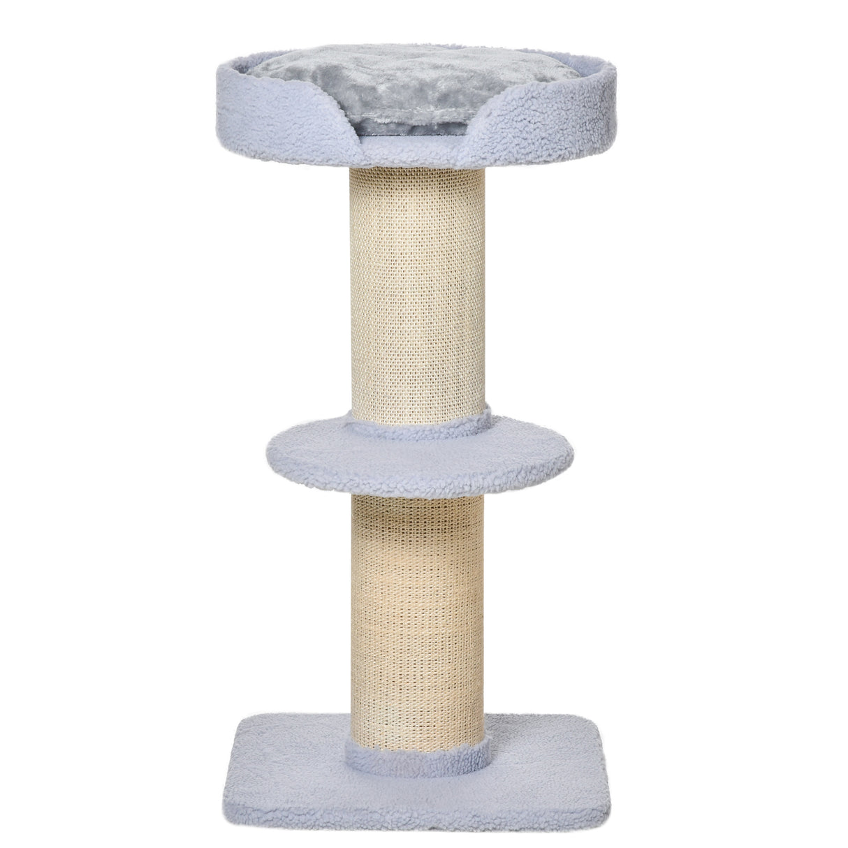 easycomfort easycomfort tiragraffi per gatti con lettino rivestimento peluche e palo in sisal 45x45x91cm azzurro