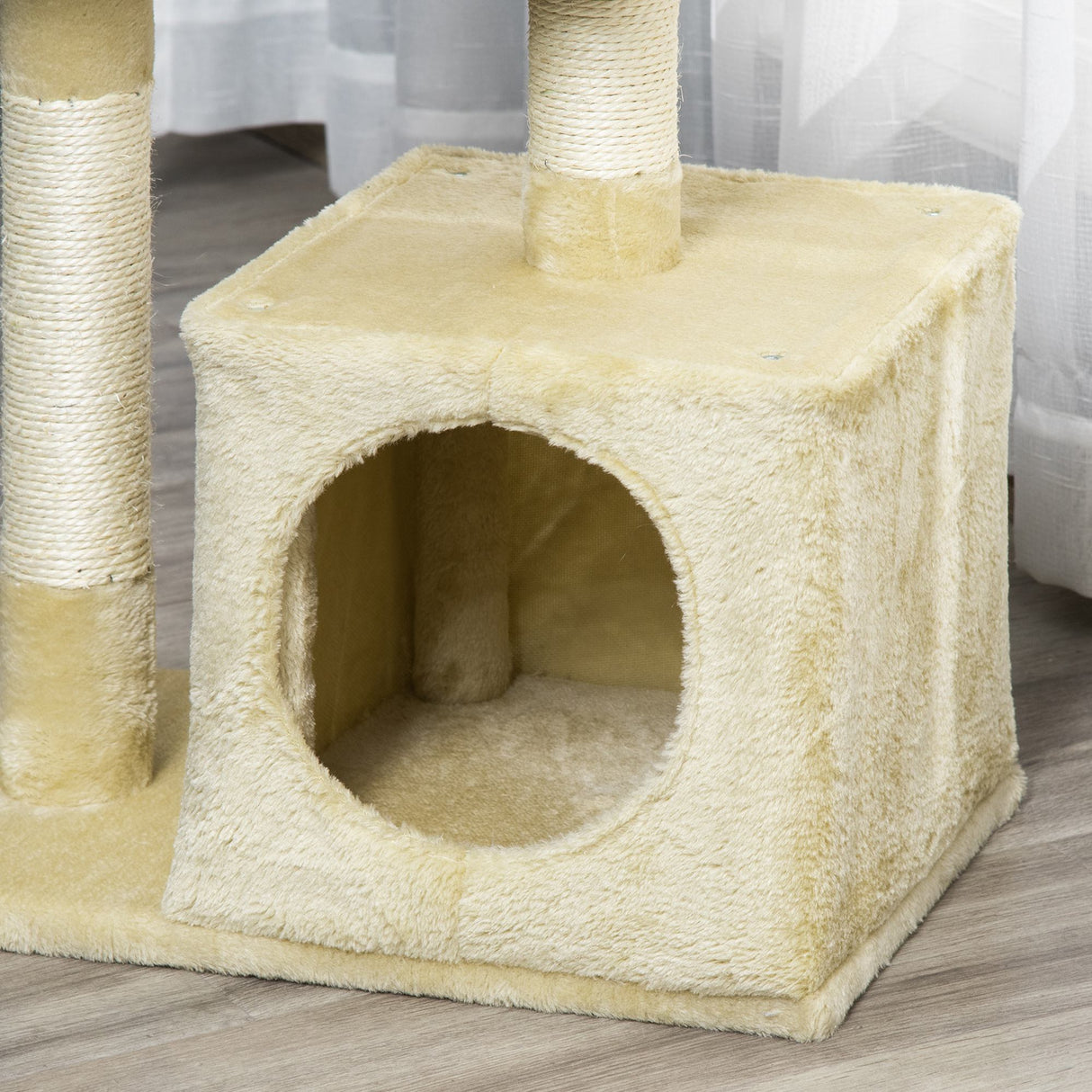 easycomfort easycomfort tiragraffi per gatti con cuccia pallina e pali in corda sisal beige ean 8054111840637