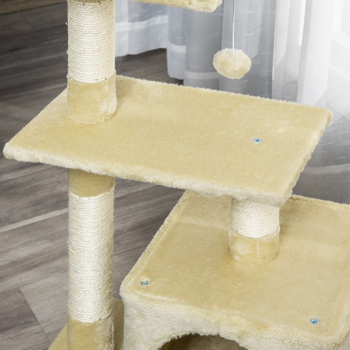 easycomfort easycomfort tiragraffi per gatti con cuccia pallina e pali in corda sisal beige ean 8054111840637