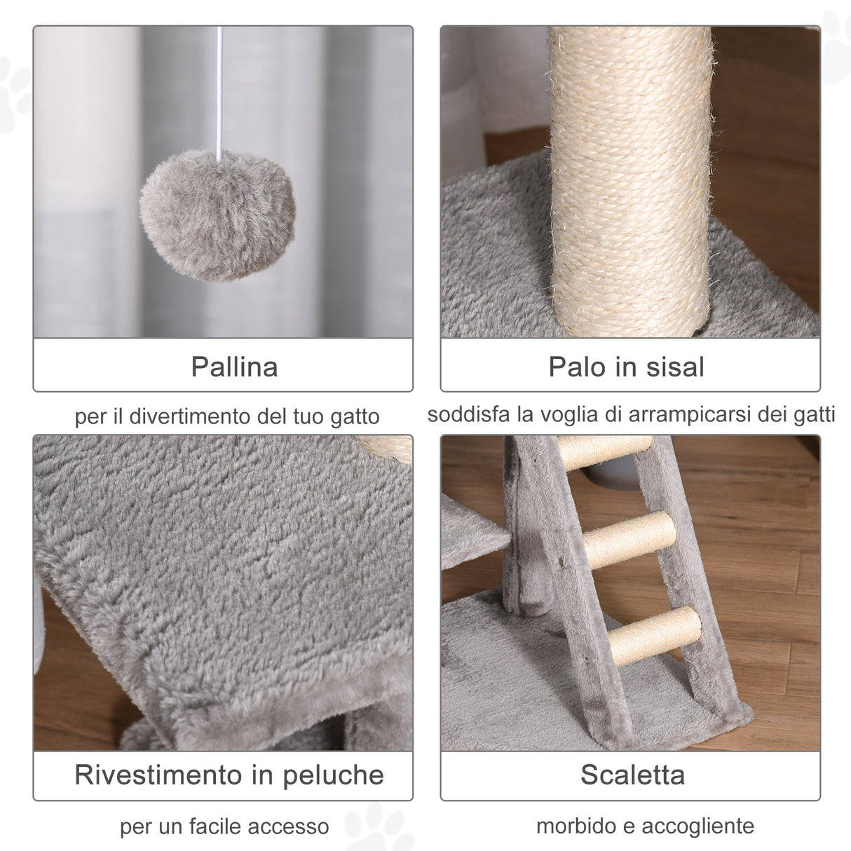 easycomfort easycomfort tiragraffi multilivello per gatti cuccia e corde in sisal grigio chiaro ean 8054111843393