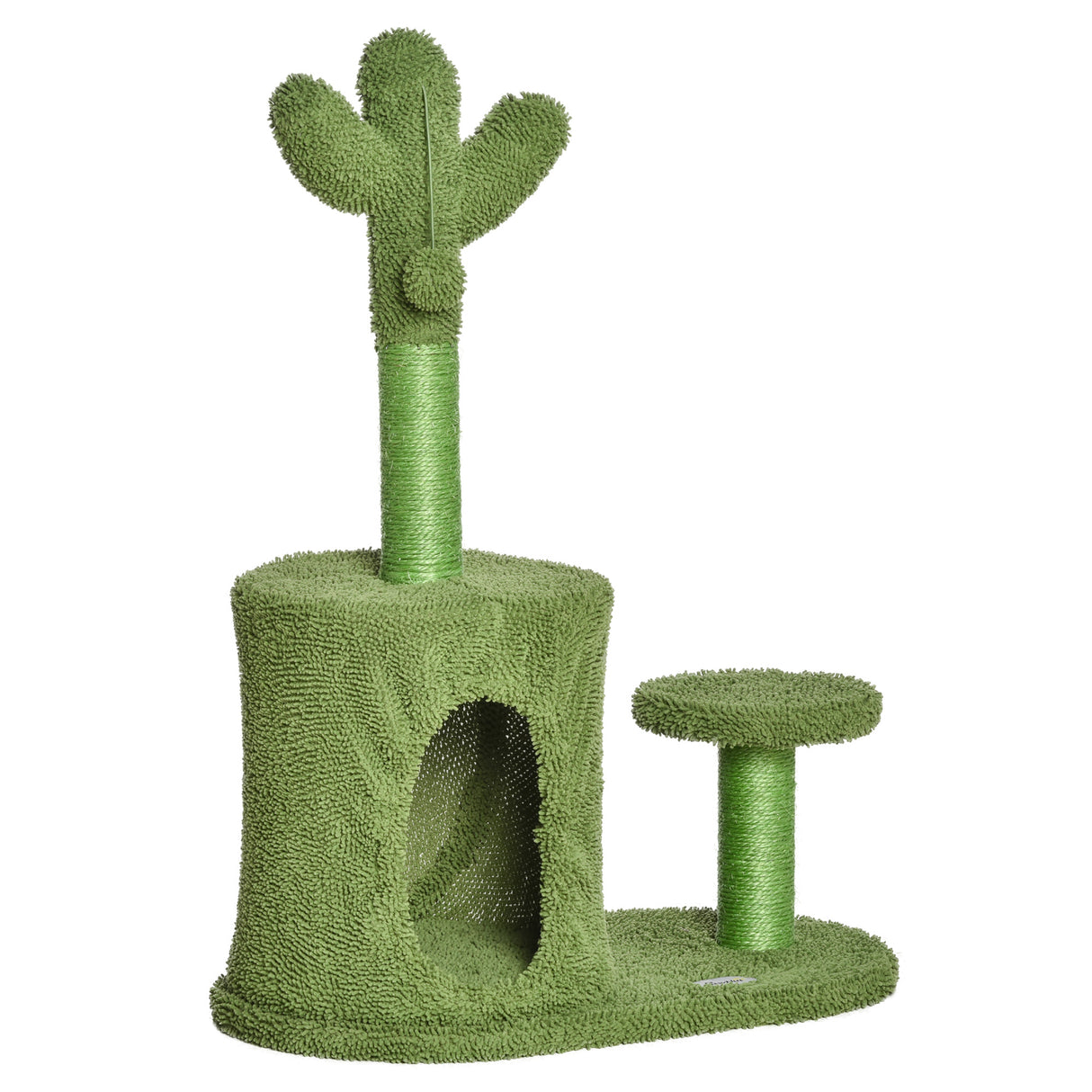 easycomfort easycomfort albero tiragraffi per gatti fino 4.5kg a forma di cactus con palline e cuccia 60x35x78cm verde