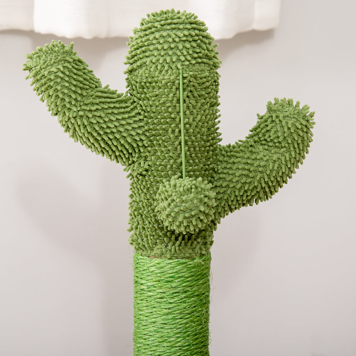 easycomfort easycomfort albero tiragraffi a cactus per gatti corda sisal e base con palline in legno 32x32x60cm