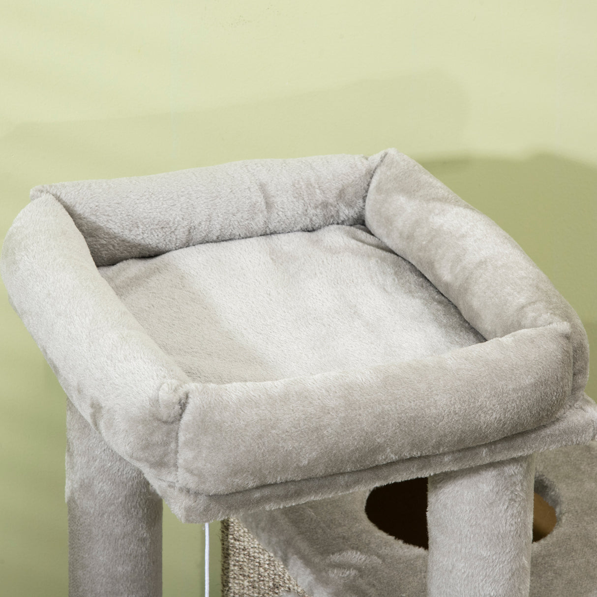 easycomfort easycomfort tiragraffi per gatti da 5kg max con lettino e pallina da gioco in truciolato peluche e sisal 60x40x91 cm
