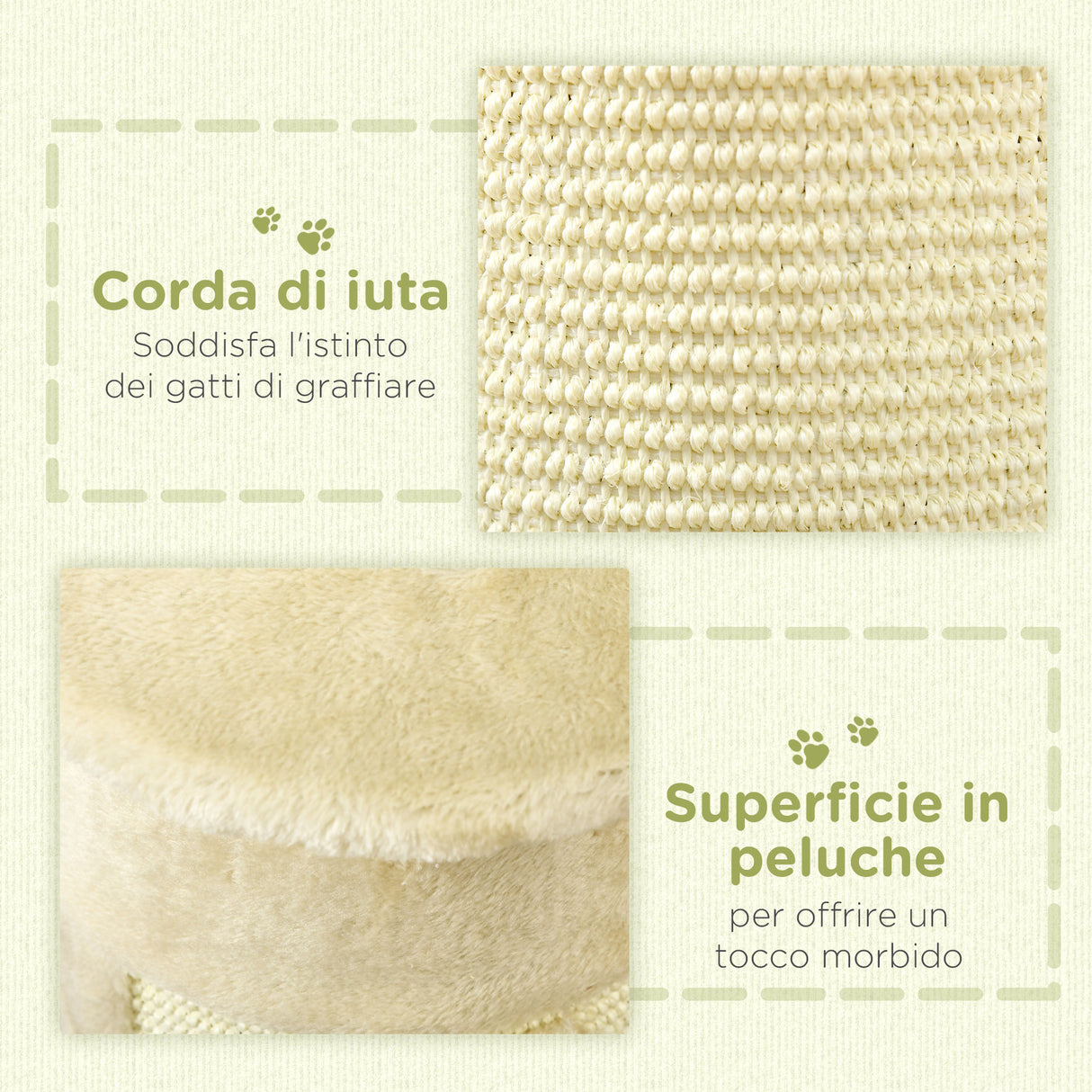 easycomfort easycomfort albero tiragraffi per gatti fino 5kg con 2 palline in sisal e peluche 34x25 5x58cm beige