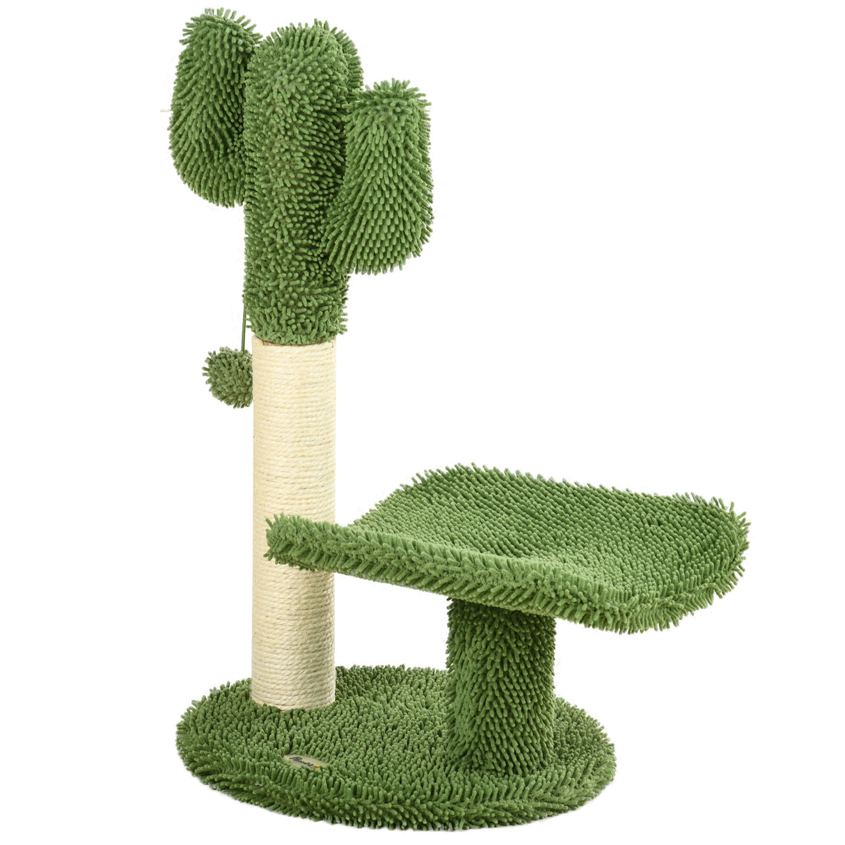 easycomfort easycomfort albero per gatti a forma di cactus con tiragraffi e pallina da gioco 35x31x55 5 cm verde e bianco