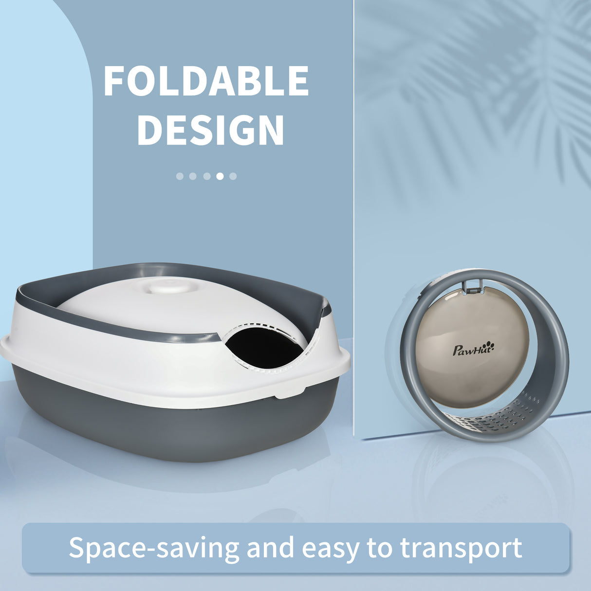 easycomfort easycomfort lettiera per gatti con paletta e deodorante design pieghevole con maniglia 52x41x38 cm