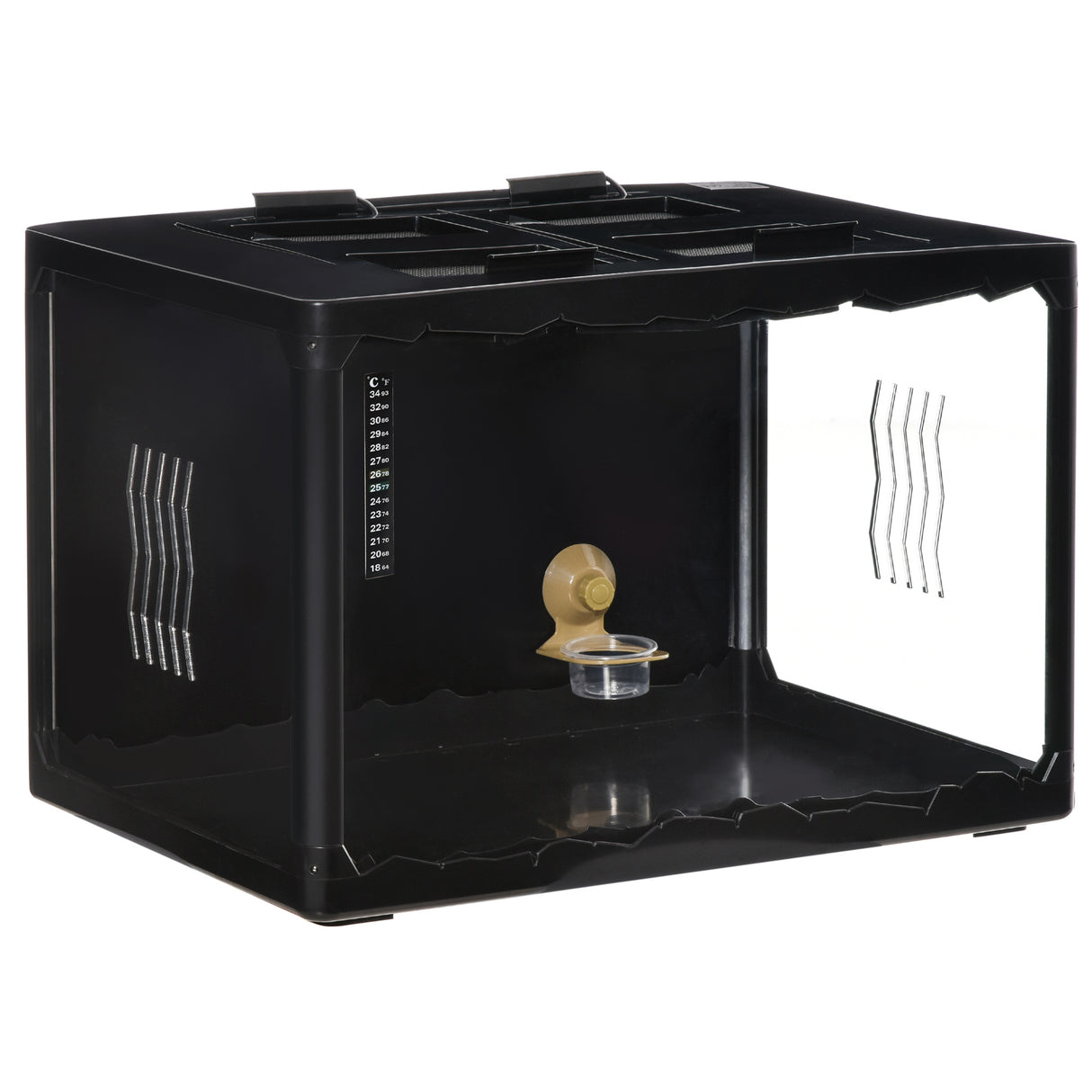 easycomfort easycomfort terrario per tartarughe di terra camaleonte iguana geco e rettili in vetro con termometro 18 34 nero